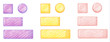 Violet, yellow and pink icons