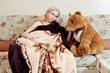 woman with teddy bear