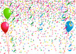 Konfetti und Luftballons