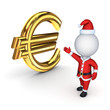Santa with a symbol of dollar.