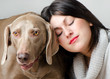 Photo: Young beautiful women with dog Young beautiful women with dog