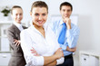 Young business people working together