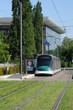 France, tramway in European Parliamant distric of Strasbourg France, tramway in European Parliamant distric of Strasbourg