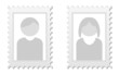 Illustration: 2 Bilder als Platzhalter für Userbild von Mann und Frau 2 Bilder als Platzhalter für Userbild von Mann und Frau