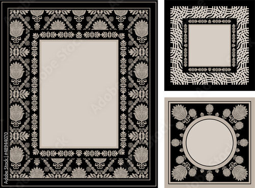 Vector: Vintage, ornamental photo frames, elegant floral ornaments Vintage, ornamental photo frames, elegant floral ornaments