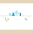 Baby Symbols Boy Dots Border