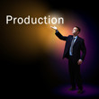Businessman with light shining