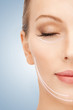 face and hands of beautiful woman