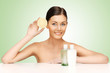 woman with sponge