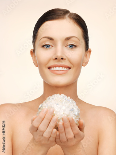 Photo: woman with bath ball woman with bath ball