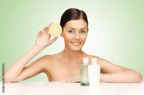 Photo: woman with sponge woman with sponge