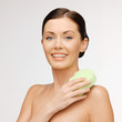 woman with sponge