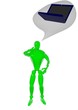 3d human think about new notebook rendered laptop