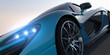 blue sportcar closeup