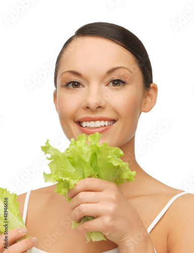Photo: woman with lettuce woman with lettuce
