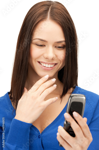 Photo: woman with cell phone woman with cell phone