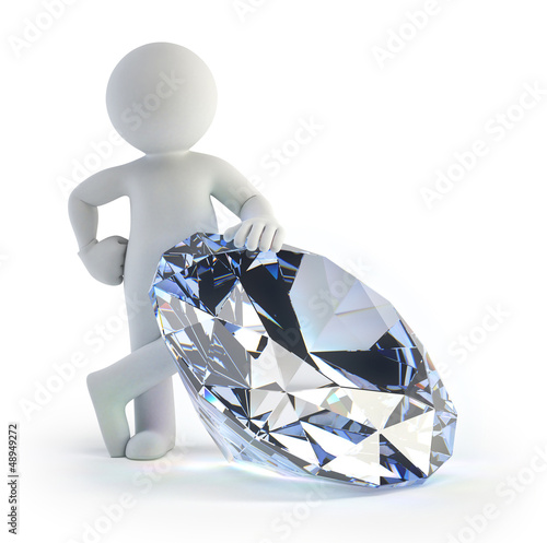 Illustration: 3d small people - diamond 3d small people - diamond