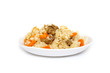 plate of pilaf on a white background