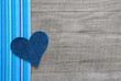 Photo: Glückwunschkarte mit blauem Herz aus Jeans Glückwunschkarte mit blauem Herz aus Jeans