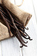 vanilla pods on kitchen table