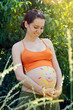 Beautiful pregnant woman portrait.