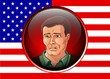 Mann mit Flagge der USA