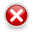 cancel red circle web icon on white background