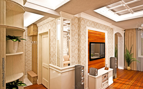 Illustration: Classical interior. living room Classical interior. living room