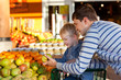family at the market