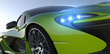 green sportcar closeup