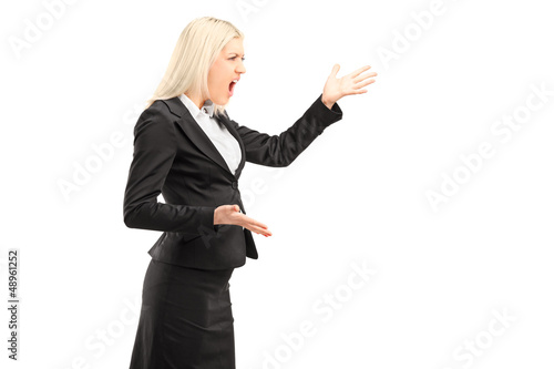 Photo: Angry businesswoman shouting Angry businesswoman shouting