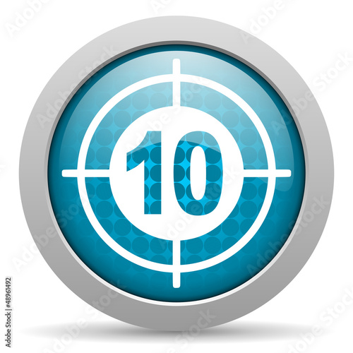 Illustration: target blue glossy icon on white background target blue glossy icon on white background