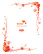 Vector: Vector frame with floral ornament and hearts. Vector frame with floral ornament and hearts.