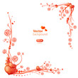 Vector: Vector frame with floral ornament and hearts. Vector frame with floral ornament and hearts.