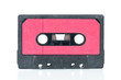Cassette tape over a reflective white background