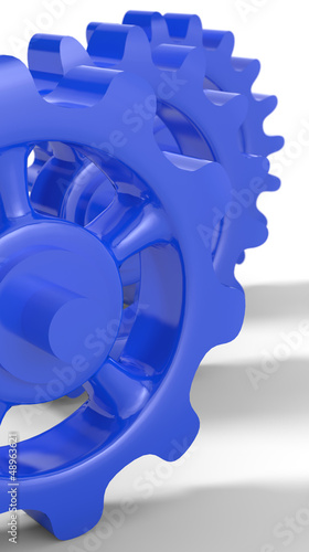 Illustration: Blaue Zahnräder isoliert 5 Blaue Zahnräder isoliert 5