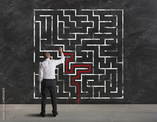 Photo: Finding the solution of maze Finding the solution of maze