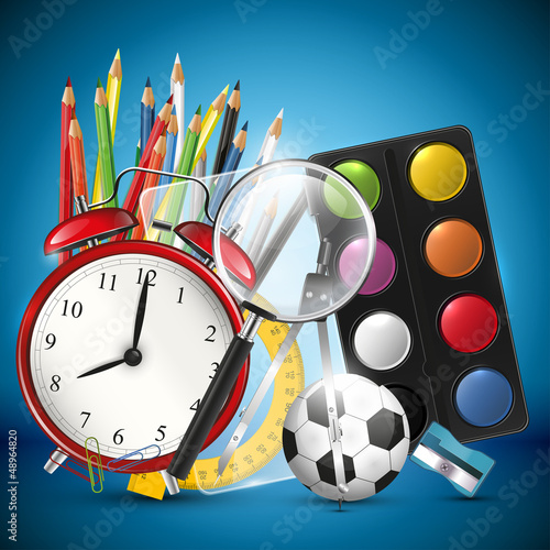 Vector: Modern blue school background Modern blue school background
