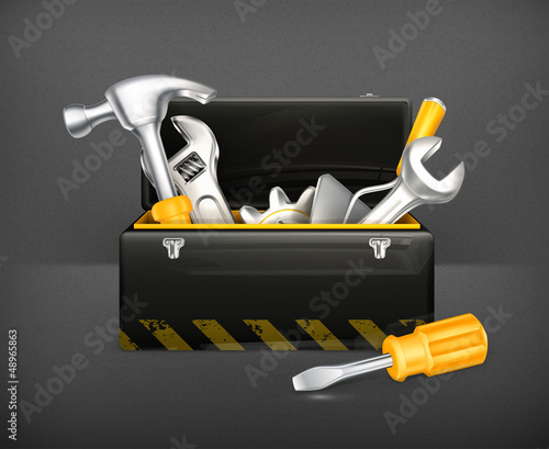 Vector: Black toolbox Black toolbox
