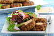 Crab cakes with salad