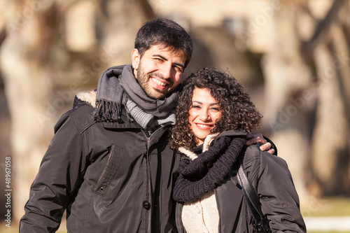 Photo: Happy Young Couple Outside, Valentine's Day Happy Young Couple Outside, Valentine's Day