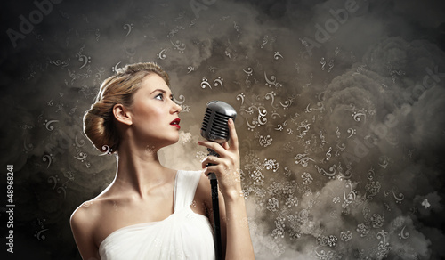 Photo: Female blonde singer Female blonde singer