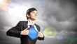 Young superhero businessman