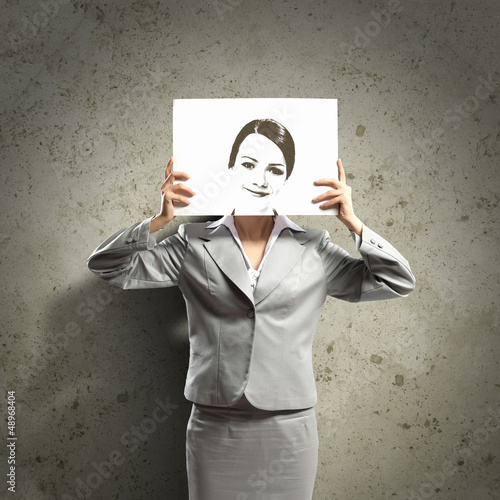 Photo: Business woman with drawing Business woman with drawing