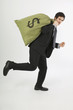 Businessman Running Away With Money