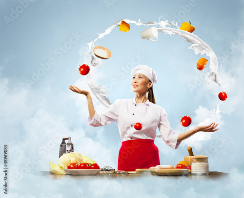 Photo: juggler female cook juggler female cook