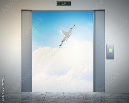 Photo: elevator doors and the natural landscape elevator doors and the natural landscape