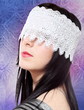 Young Woman Fashion Studio Blindfold Portrait