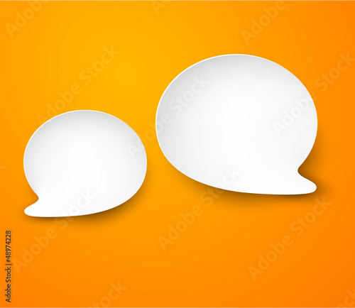 Vector: Paper white speech bubbles. Paper white speech bubbles.