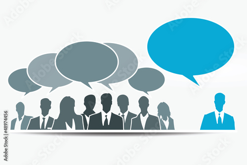 Vector: Different constructive opinion with blue speech bubble Different constructive opinion with blue speech bubble